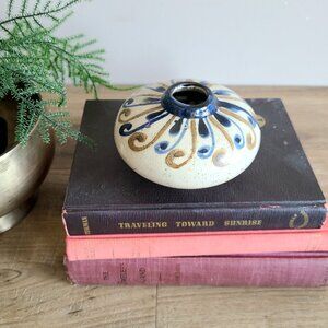 Hand painted ceramic bud vase.